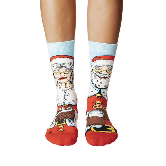 Women's Santa and Mrs. Claus Christmas Socks