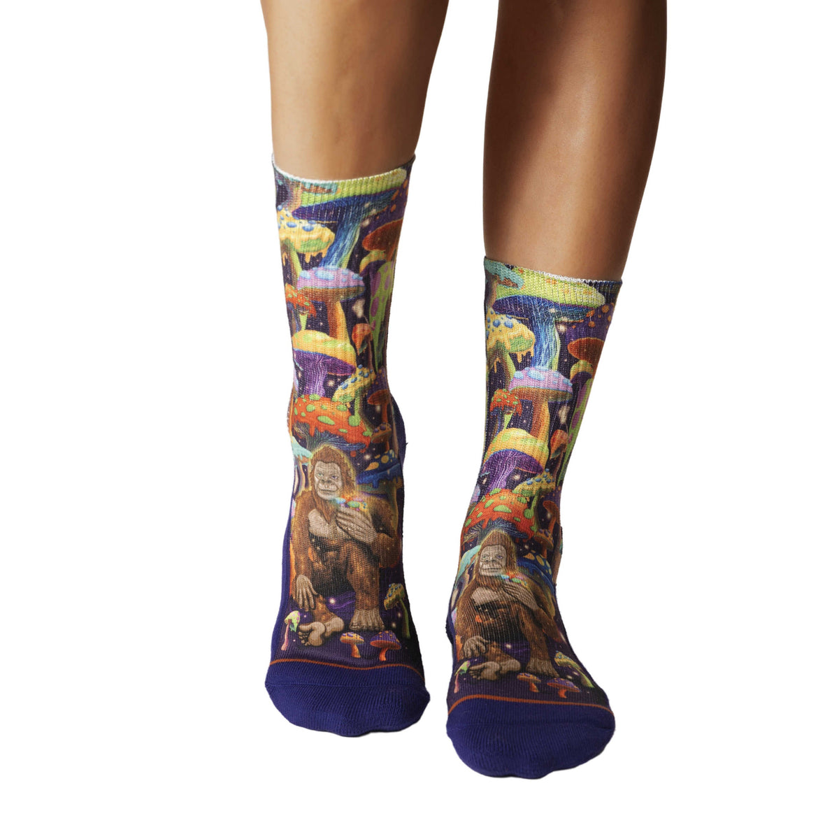 Women's Bigfoot Eating Mushrooms Socks