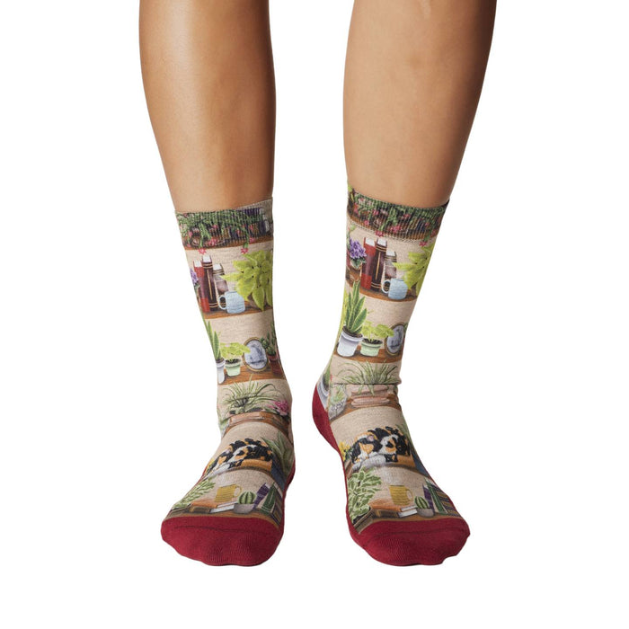 Women's Bookshelf of Plants Socks