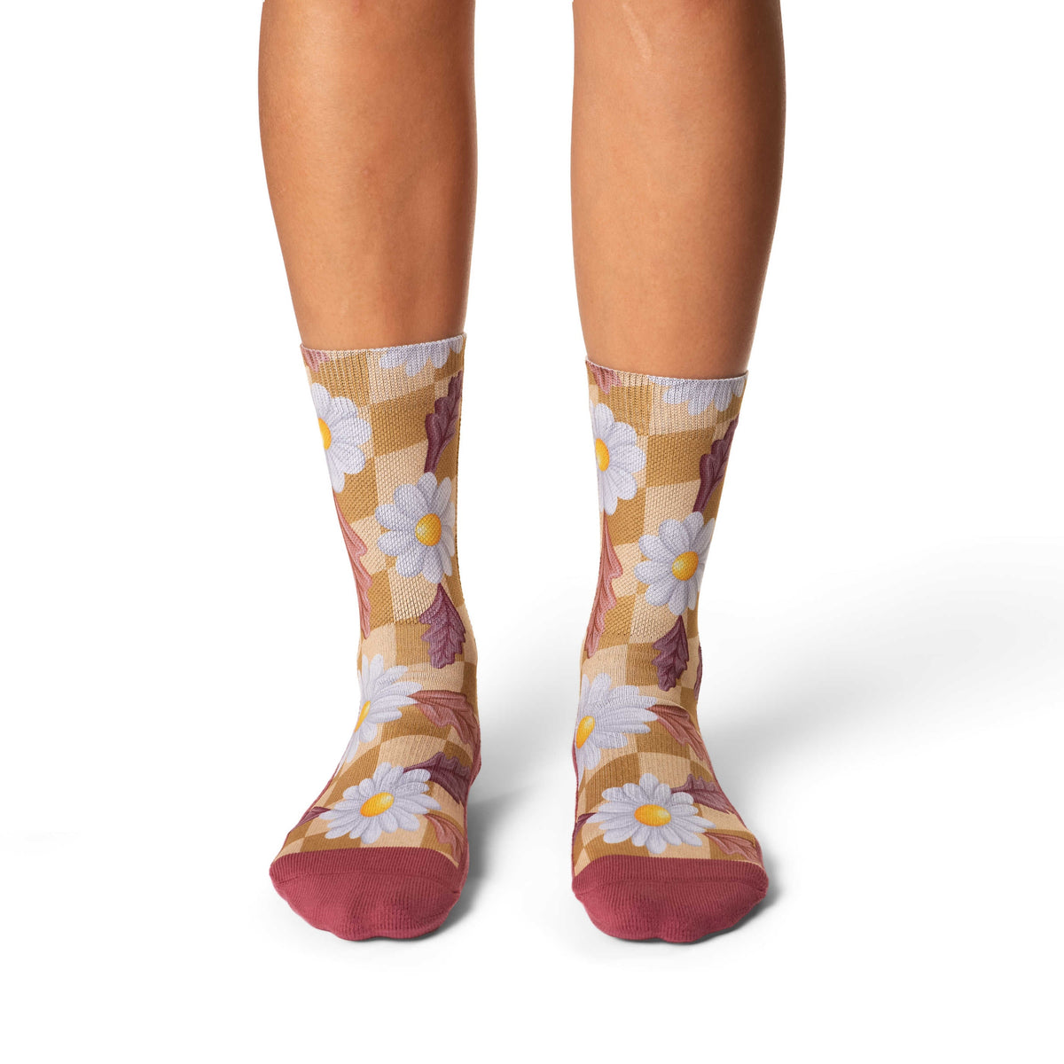 Women's Checkered Daisies Socks