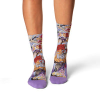 Women's Cats Playing with Flower Baskets Socks