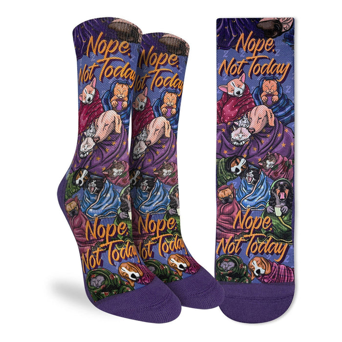 Women's Cats & Dogs, Nope Not Today Socks