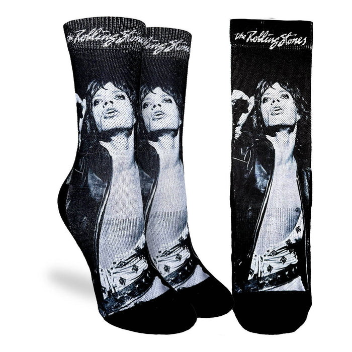 Women's The Rolling Stones, Mick Jagger in Black & White Socks