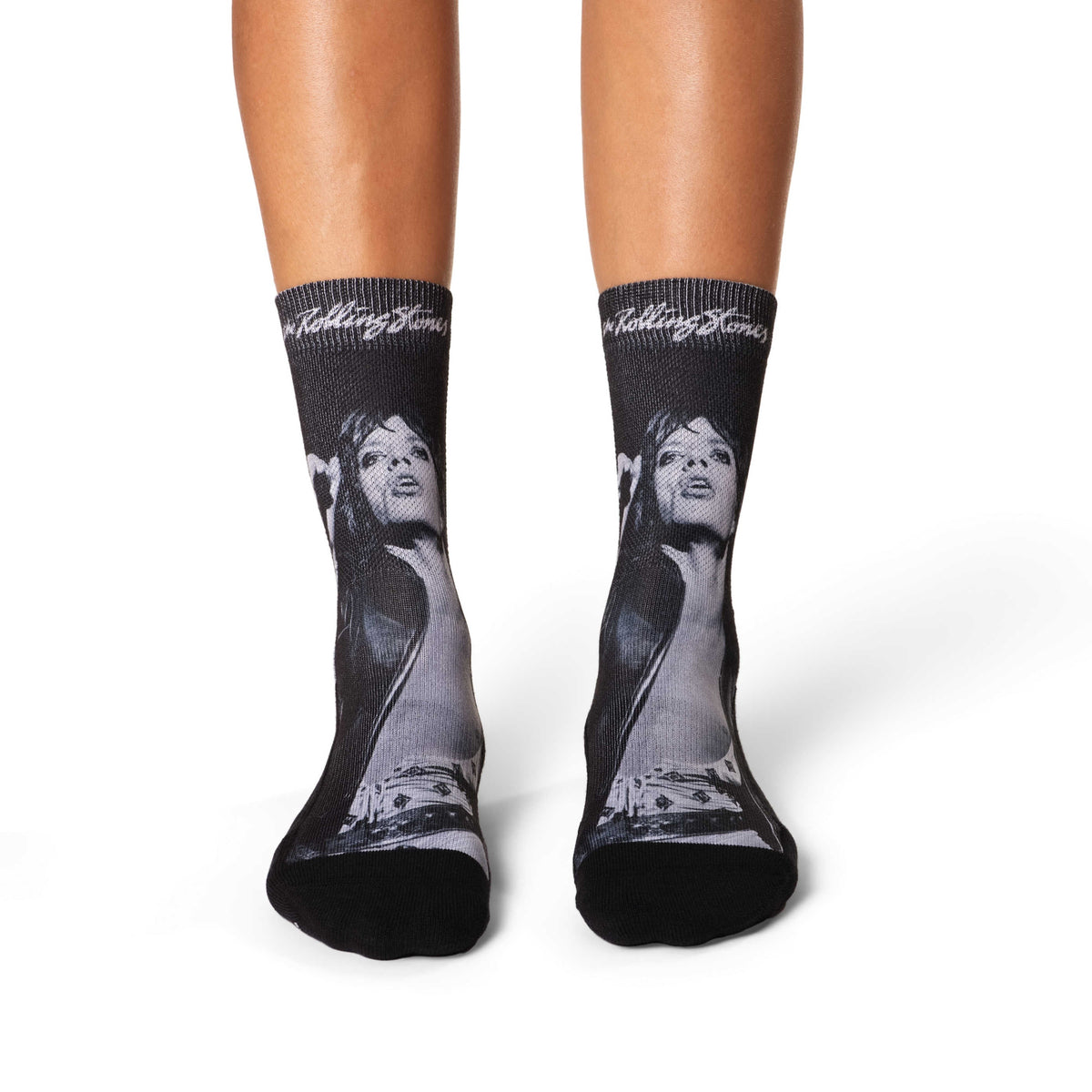 Women's The Rolling Stones, Mick Jagger in Black & White Socks
