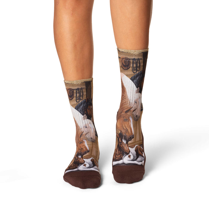 Women's Horses in a Stable Socks