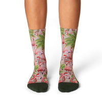 Women's Christmas Flamingos on the Beach Socks