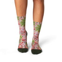 Women's Christmas Flamingos on the Beach Socks