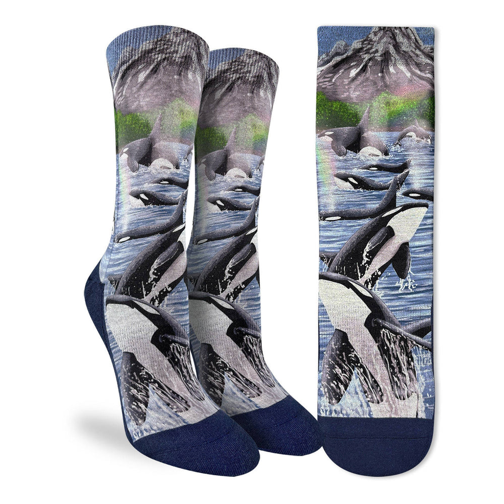 Women's Breaching Orcas Socks – Good Luck Sock