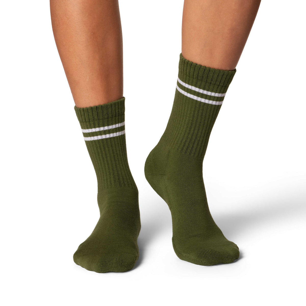 Women's Athletic Socks, Olive Green