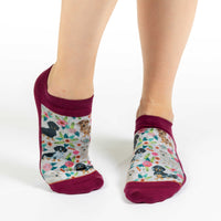 Women's Floral Dachshunds Ankle Socks