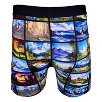 Men's Bob Ross, Landscapes Collage Underwear