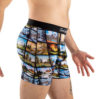Men's Bob Ross, Landscapes Collage Underwear