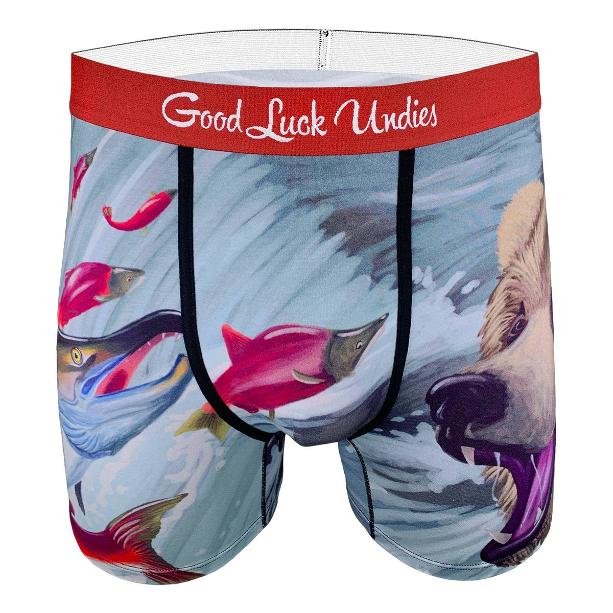 Men's Bear Catching Salmon  Underwear