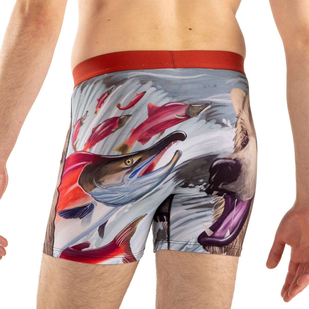 Men's Bear Catching Salmon  Underwear