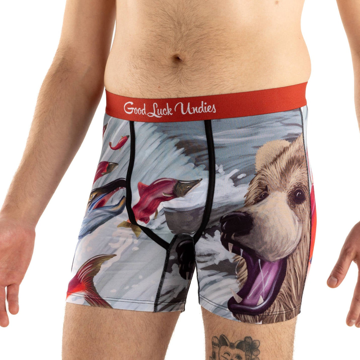 Men's Bear Catching Salmon  Underwear