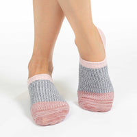 Women's Stripes - Pink, Gray, Pink No Show Socks