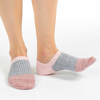 Women's Stripes - Pink, Gray, Pink No Show Socks