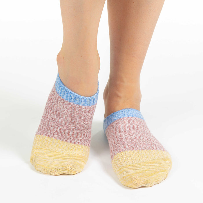 Women's Stripes - Blue, Pink, Yellow No Show Socks