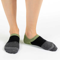 Women's Stripes - Green, Black, Gray No Show Socks