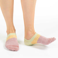 Women's Stripes - Green, Yellow, Pink No Show Socks