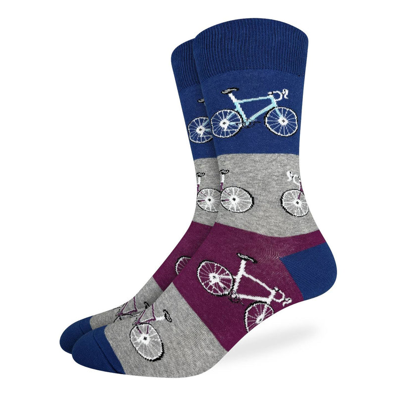 Men's Blue & Gray Checkered Bicycle Socks