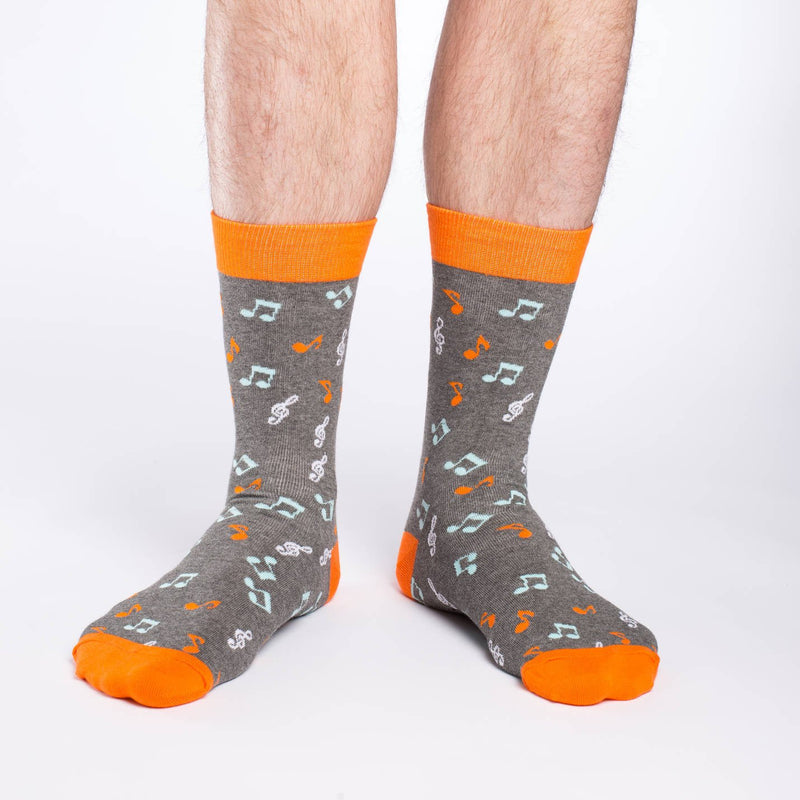 Men's Orange Music Notes Socks