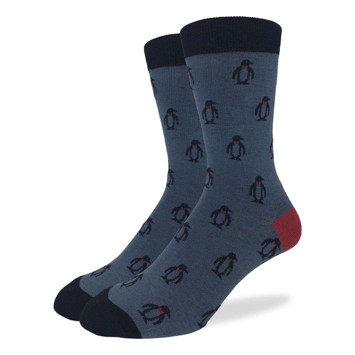 Men's King Size Gray Penguin Socks