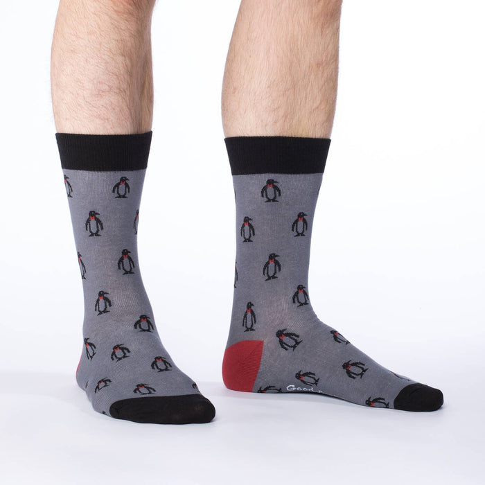 Men's King Size Gray Penguin Socks