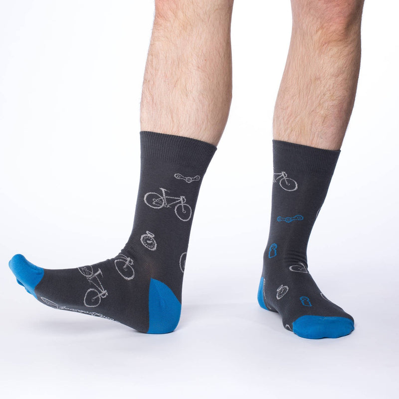 Men's Gray & Blue Bicycle Socks
