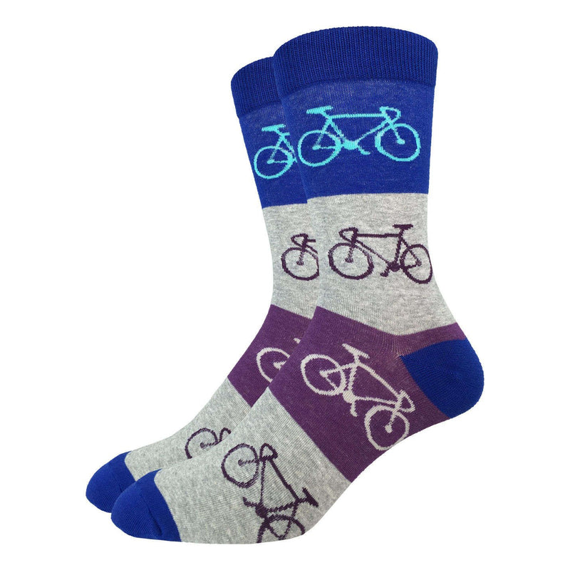 Men's Blue & Grey Checkered Bicycle Socks
