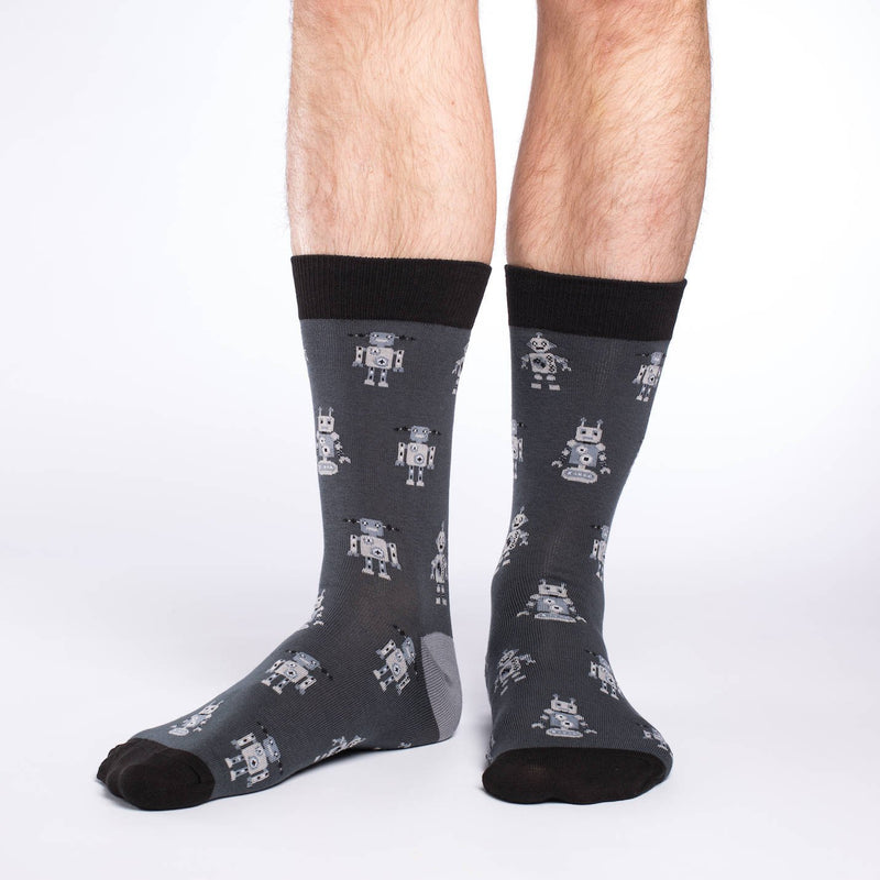 Men's Gray Robot Socks