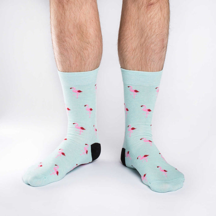 Men's Mint Flamingo Party Socks