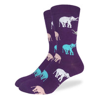 Men's Purple Elephants Socks