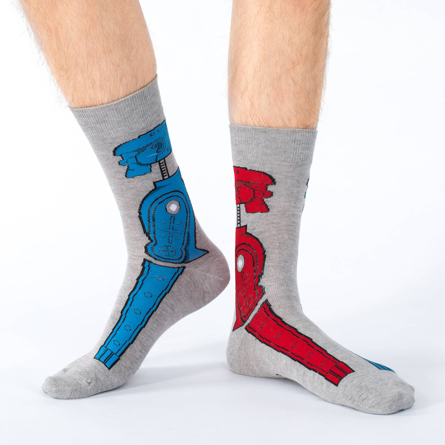 Men's Rock 'em Sock 'em Robot Socks – Good Luck Sock