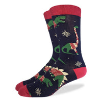 Men's King Size Christmas Sweater Dinosaur Socks