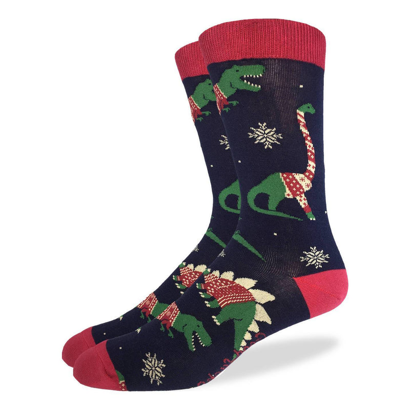 Men's King Size Christmas Sweater Dinosaur Socks – Good Luck Sock
