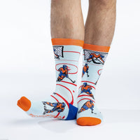 Men's Hockey, Orange & Blue Socks
