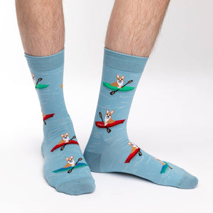 Men's King Size Corgi Kayaking Socks