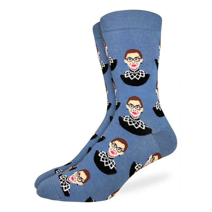 Men's Ruth Bader Ginsburg, Blue Socks
