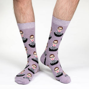 Men's Ruth Bader Ginsburg, Purple Socks