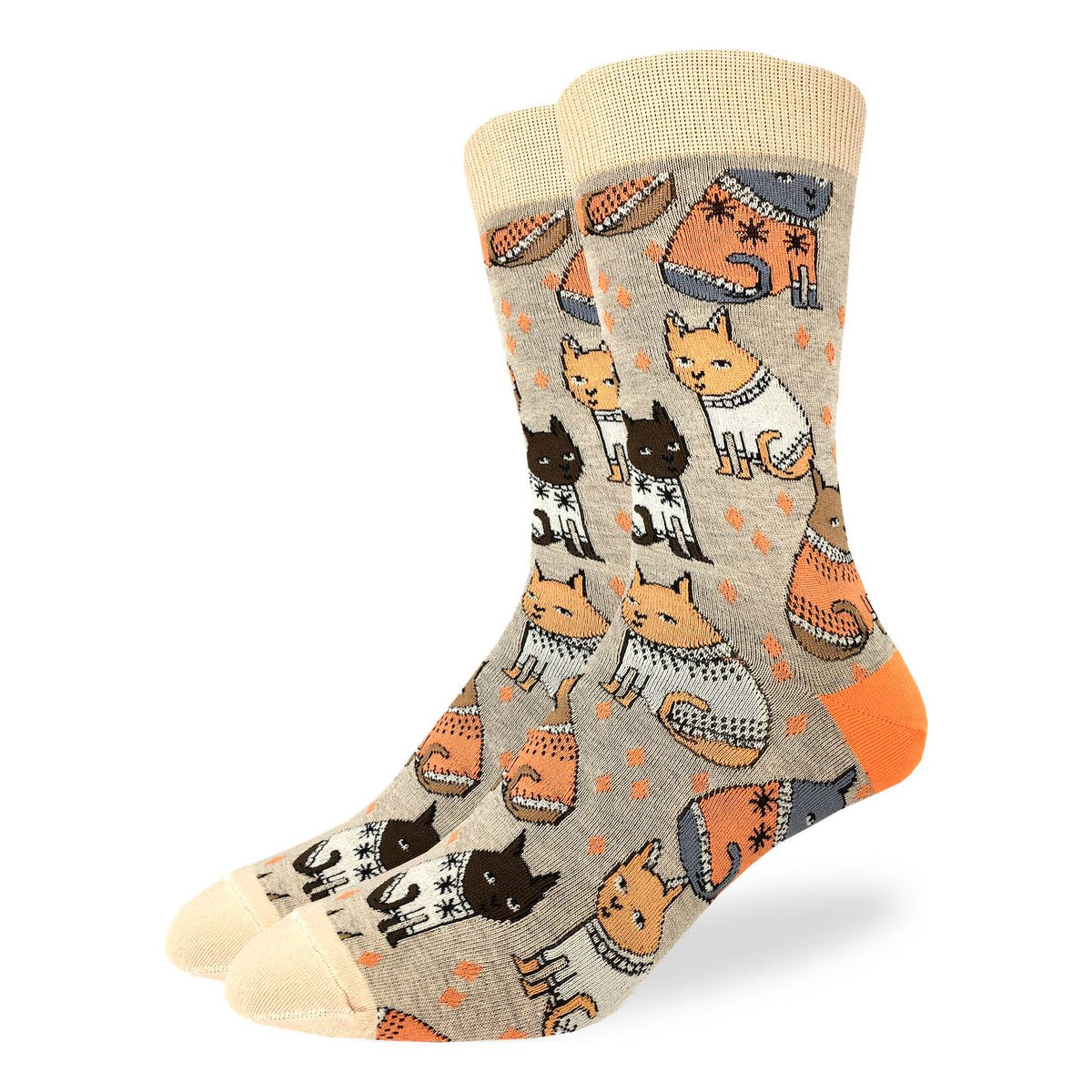 Men's King Size Sweater Cat Socks