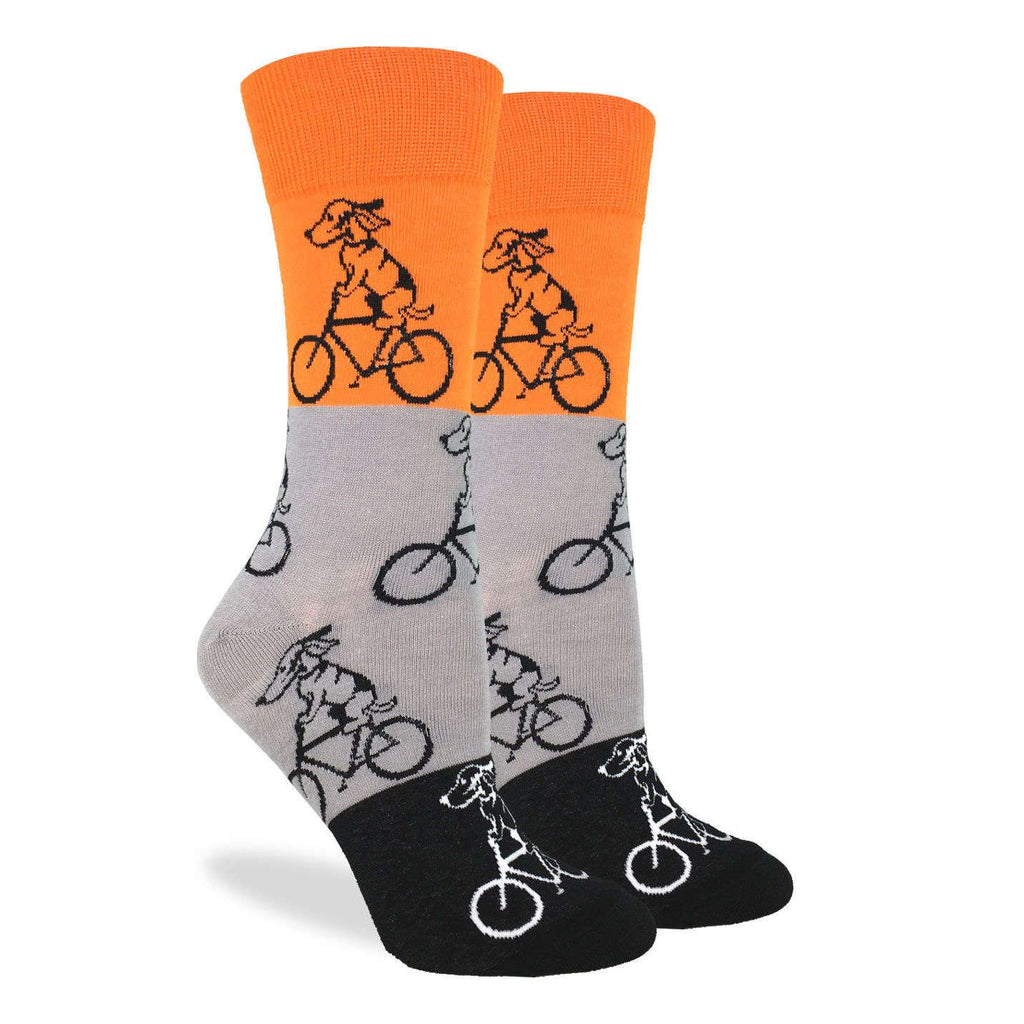 Women's Orange Dogs Riding Bikes Socks