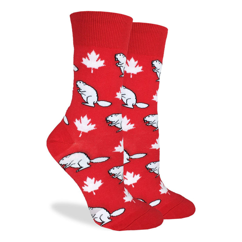 Women's Canada Beaver Crew Socks | Good Luck Sock
