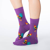 Women's Purple Rooster Socks