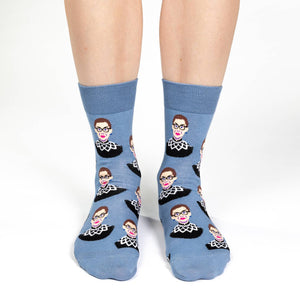 Women's Ruth Bader Ginsburg, Blue Socks