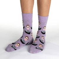 Women's Ruth Bader Ginsburg, Purple Socks