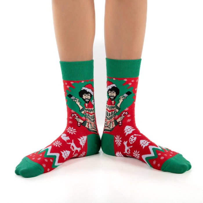 Women's Bob Ross Christmas Socks