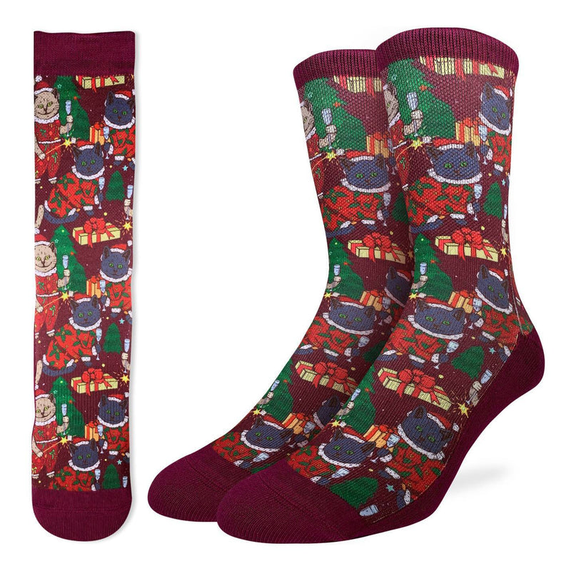 Men's Christmas Cat Socks
