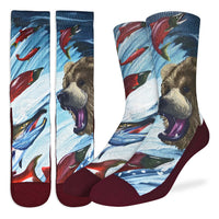 Men's Grizzly Bear & Sockeye Salmon Socks