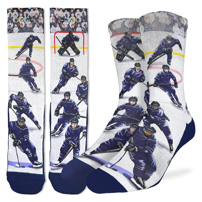 Men's Ice Hockey Players, Blue Socks